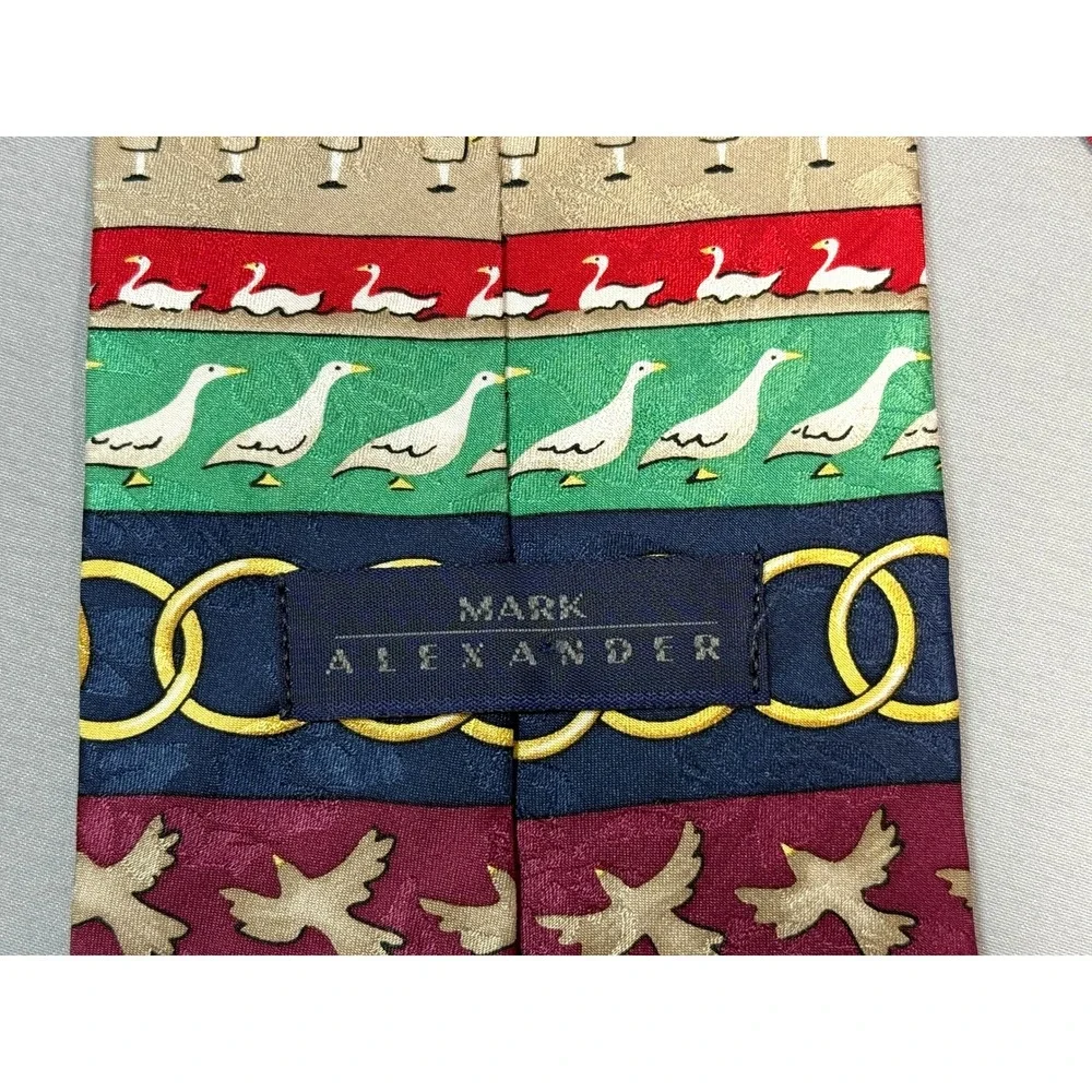 Mark Alexander Men's Silk Necktie Twelve Days of Christmas Holiday Party Festive